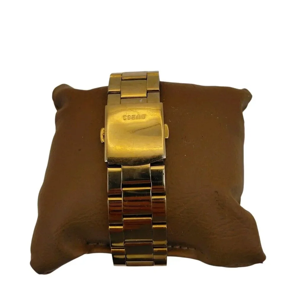 Guess Men's Frontier G13537L Gold Tone Stainless Steel Quartz Watch New Battery